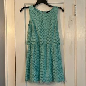 Teal Eyelet Dress